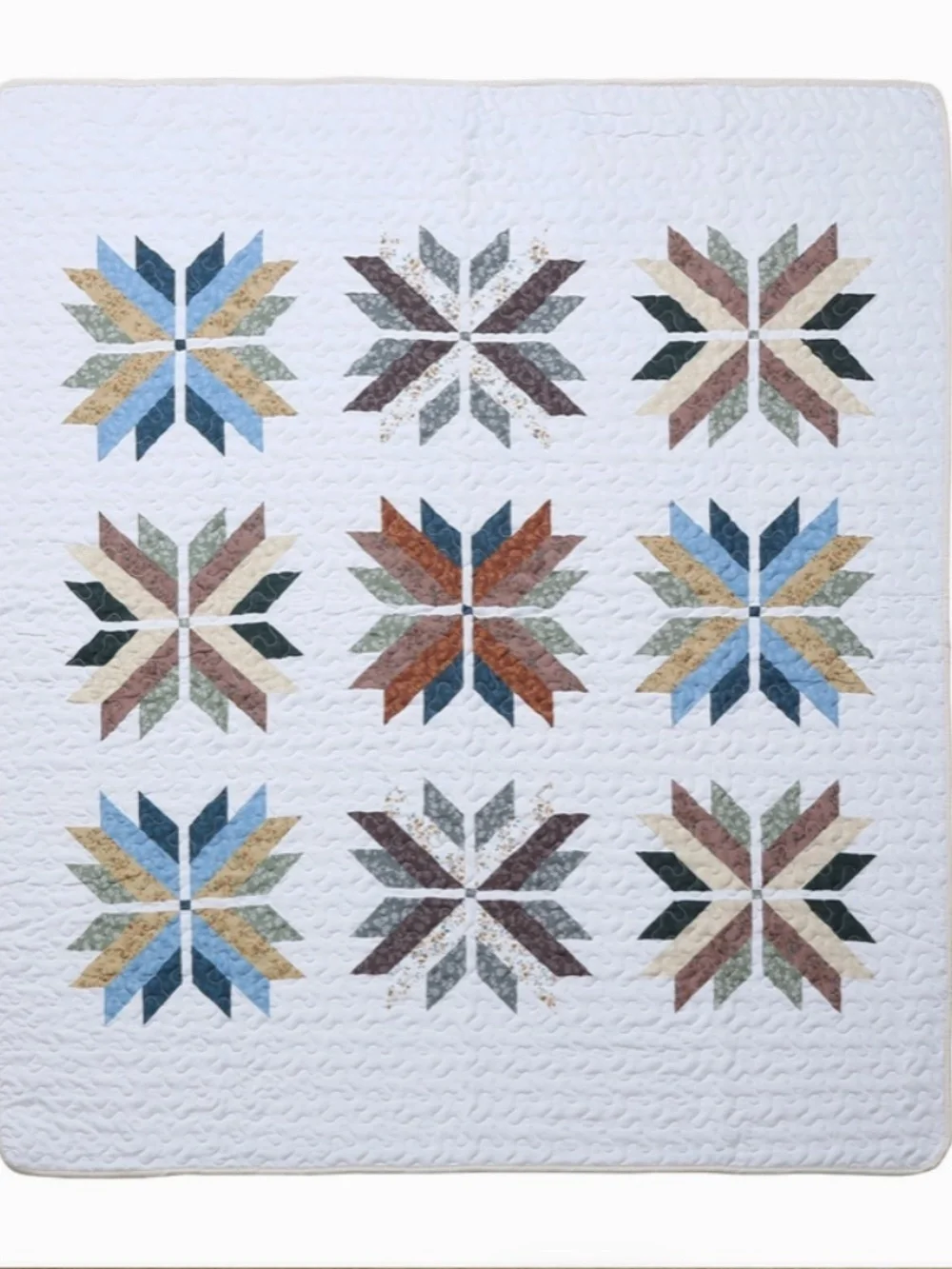 Barn Quilt Star Printed Quilted Throw Blanket